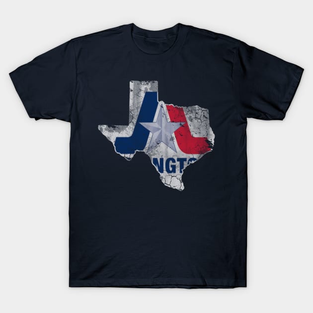 Arlington Texas Flag Map Vintage Fade T-Shirt by E